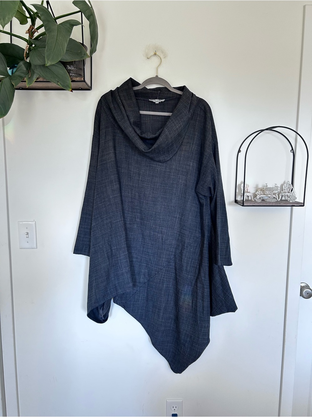 Bryn Walker Oversized Cowlneck Asymmetrical Tunic Top Size XL